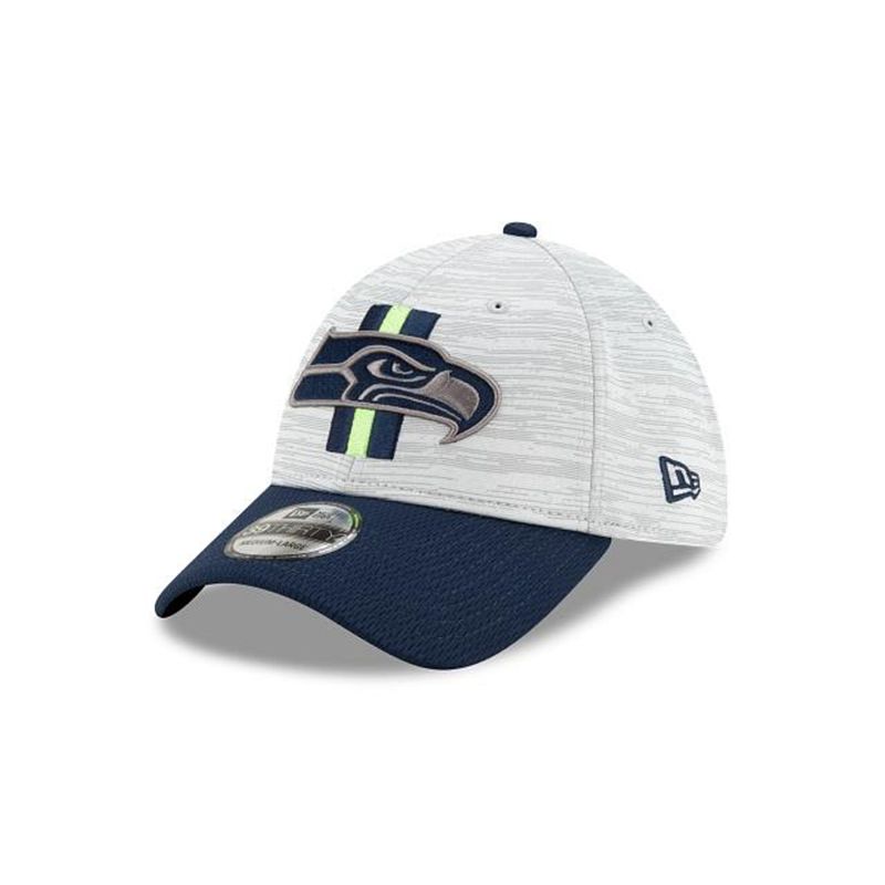 NFL Seattle Seahawks Official Training 39Thirty Stretch Fit (JAV8636) - Blue New Era Caps